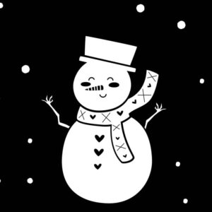 sneeuwpop raamsticker